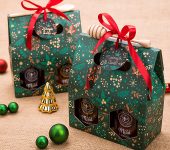 2 miody w kolorowym pudełku na Boże Narodzenie