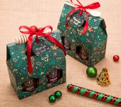 2 miody w kolorowym pudełku na Boże Narodzenie