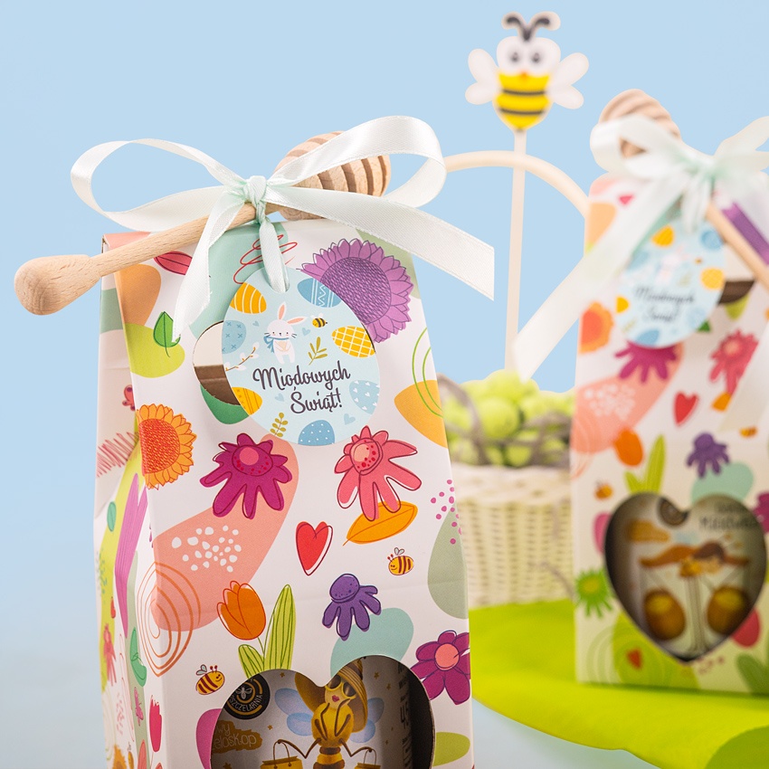 1 miód w kolorowym pudełku na Wielkanoc z 1 znakiem zodiaku