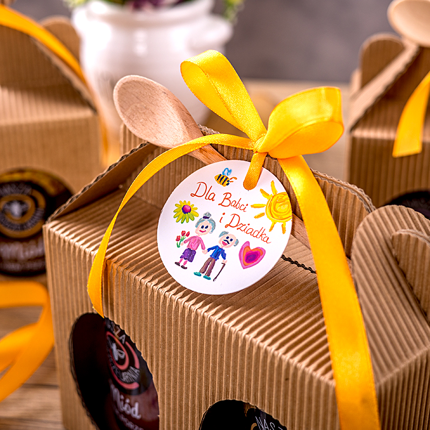 2 miody w kartoniku na Dzień Babci i Dziadka