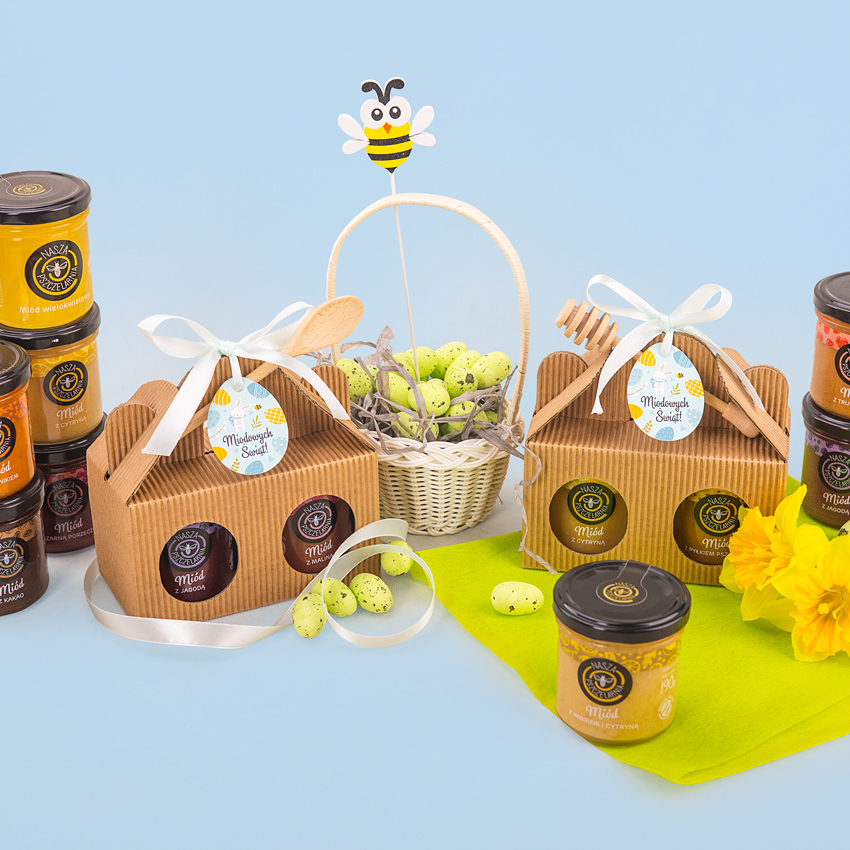 2 miodziki w kartoniku na Wielkanoc