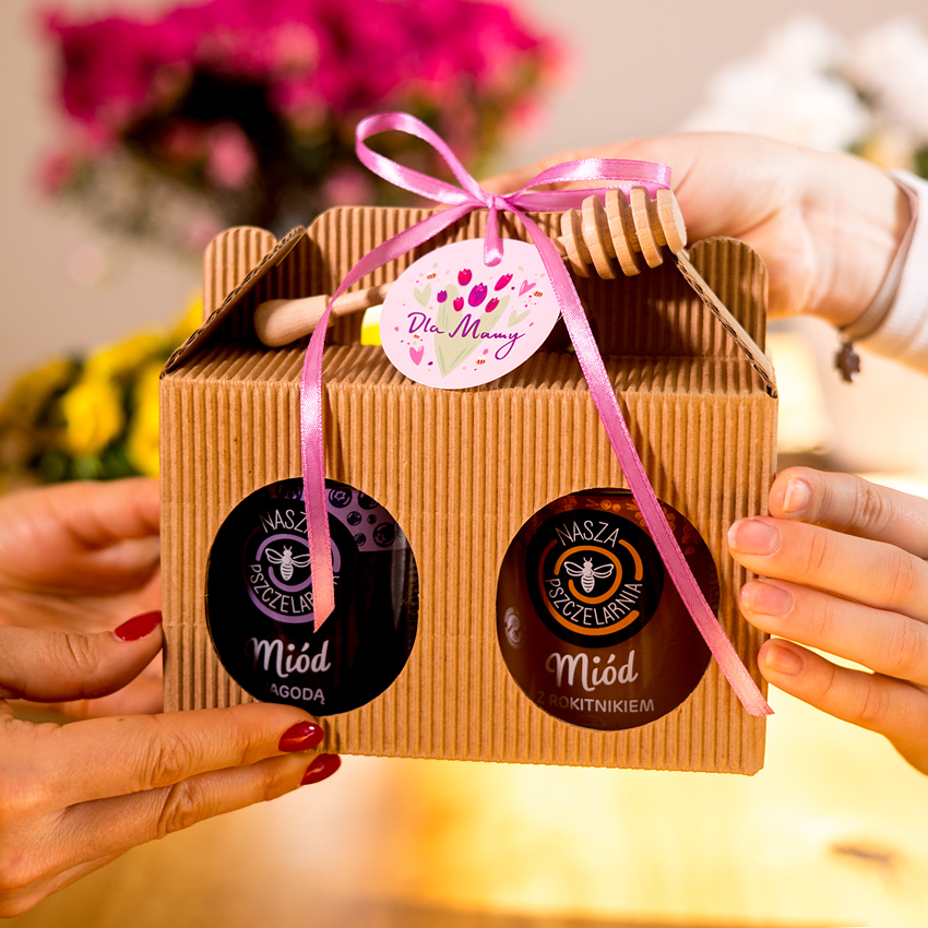 2 miody w kartoniku na Dzień Matki