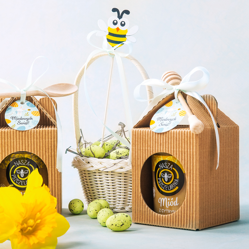 1 miód w kartoniku na Wielkanoc