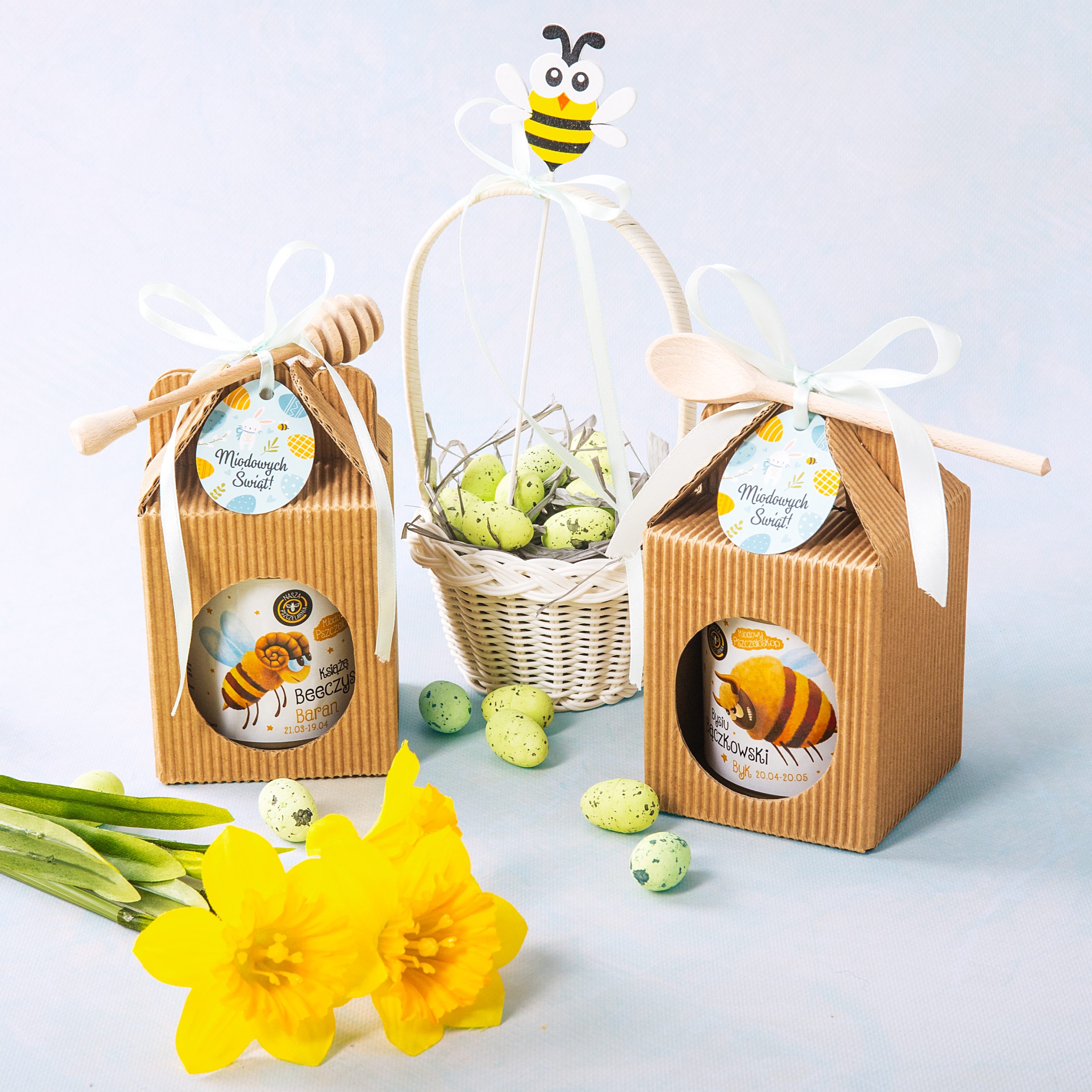 1 miód w kartoniku na Wielkanoc z 1 znakiem zodiaku