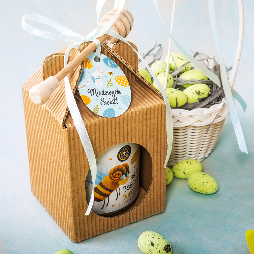1 miód w kartoniku na Wielkanoc z 1 znakiem zodiaku
