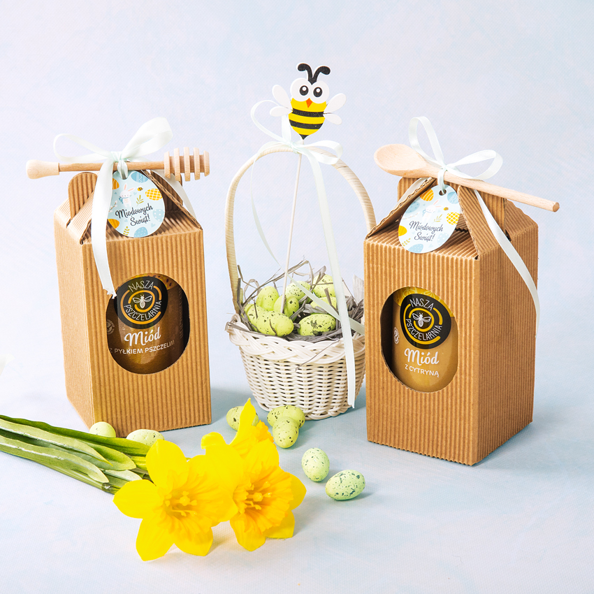 1 duży miód w kartoniku na Wielkanoc
