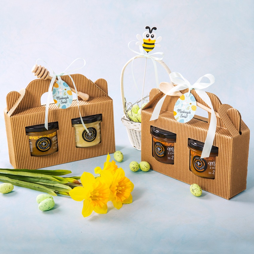 2 miodki w kartoniku na Wielkanoc