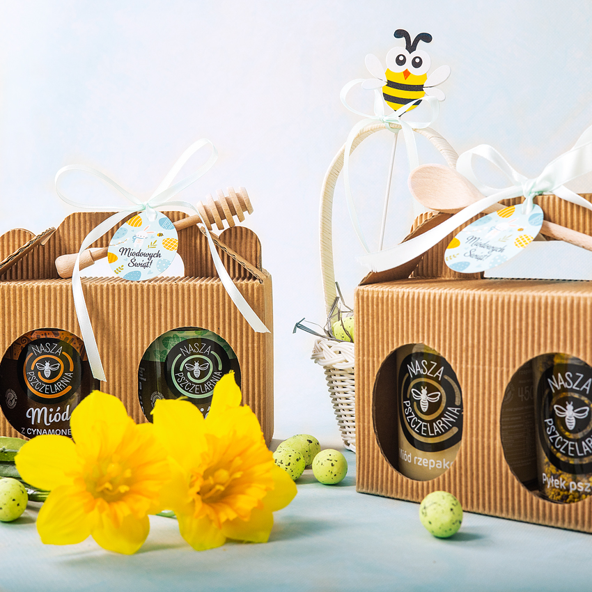 2 miody w kartoniku na Wielkanoc