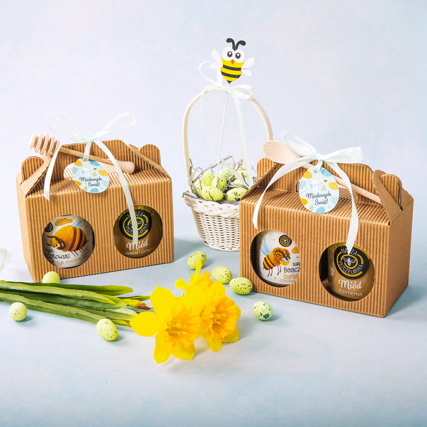 2 miody w kartoniku na Wielkanoc z 1 znakiem zodiaku