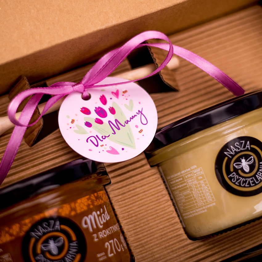 4 miodki w pudełku na Dzień Matki