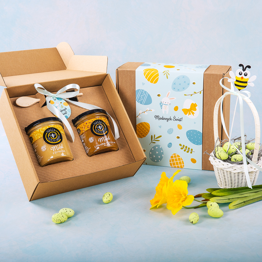 2 miody w pudełku na Wielkanoc