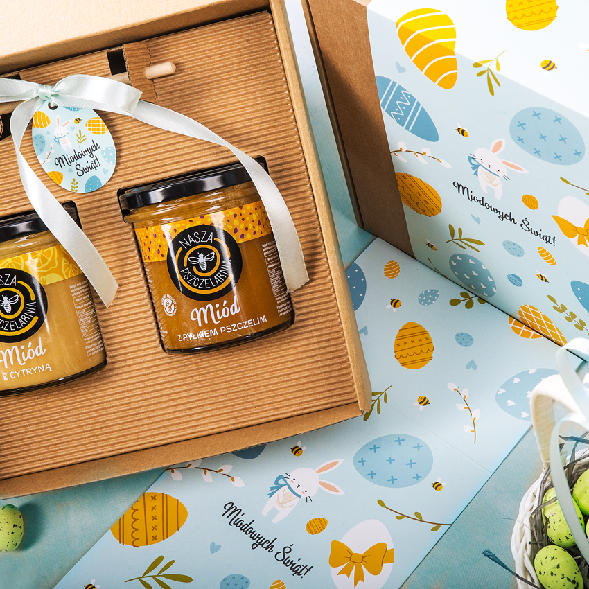 2 miody w pudełku na Wielkanoc