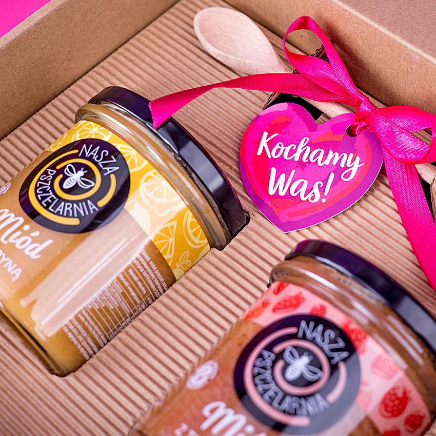 2 miody w pudełku na Walentynki