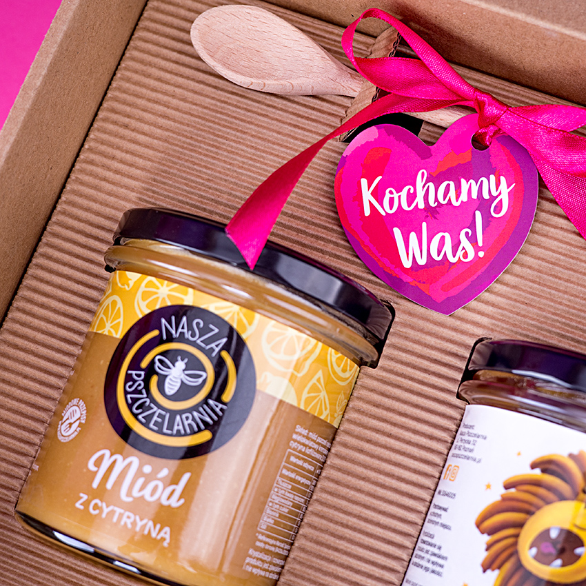 2 miody w pudełku na Walentynki z 1 znakiem zodiaku