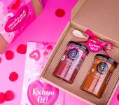 2 duże miody w pudełku na Walentynki