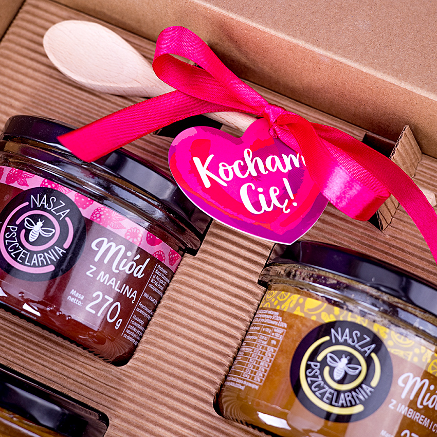 4 miodki w pudełku na Walentynki