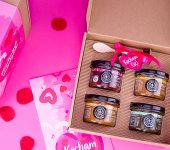 4 miodki w pudełku na Walentynki