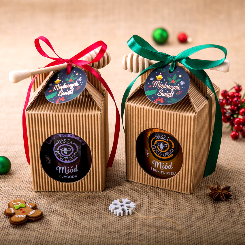 1 miód w kartoniku na Boże Narodzenie