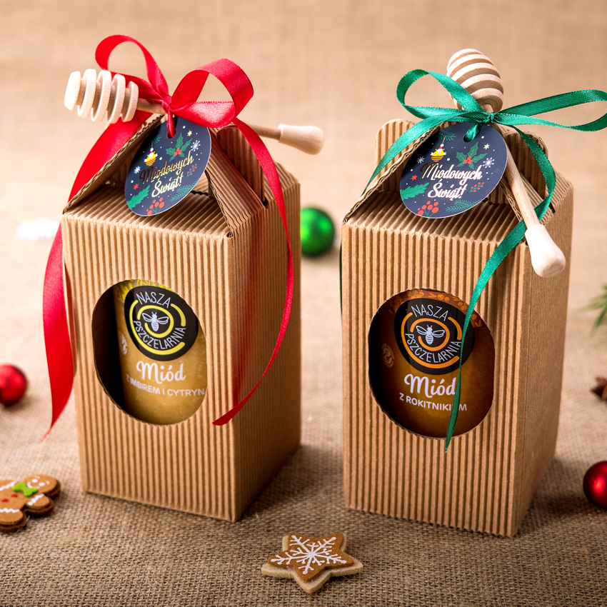 1 duży miód w kartoniku na Boże Narodzenie