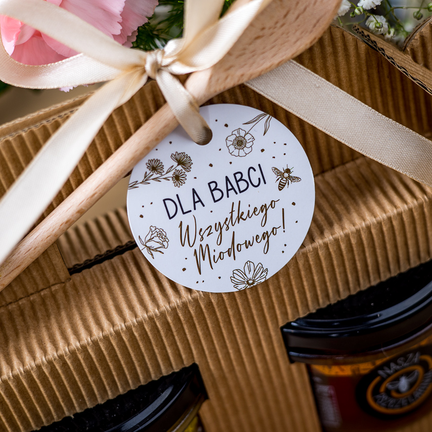 2 miodki w kartoniku na Dzień Babci lub Dziadka