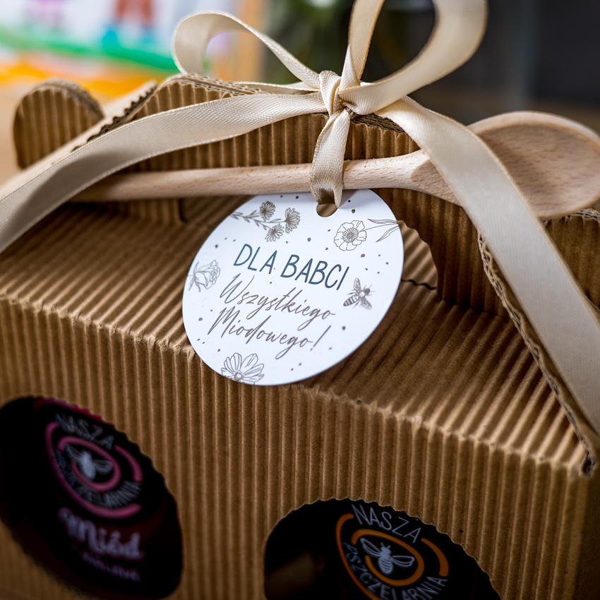 2 miody w kartoniku na Dzień Babci lub Dziadka