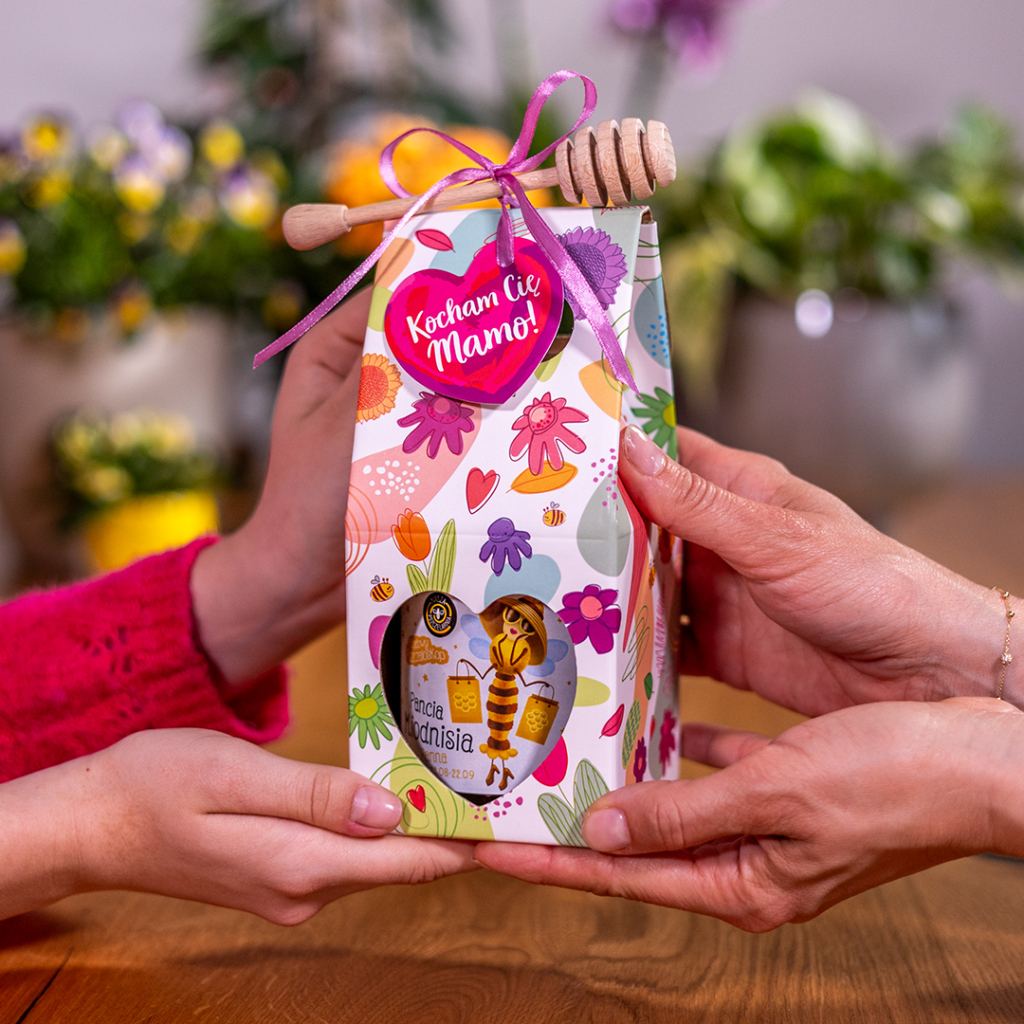 1 miód w kolorowym pudełku na Dzień Matki z 1 znakiem zodiaku