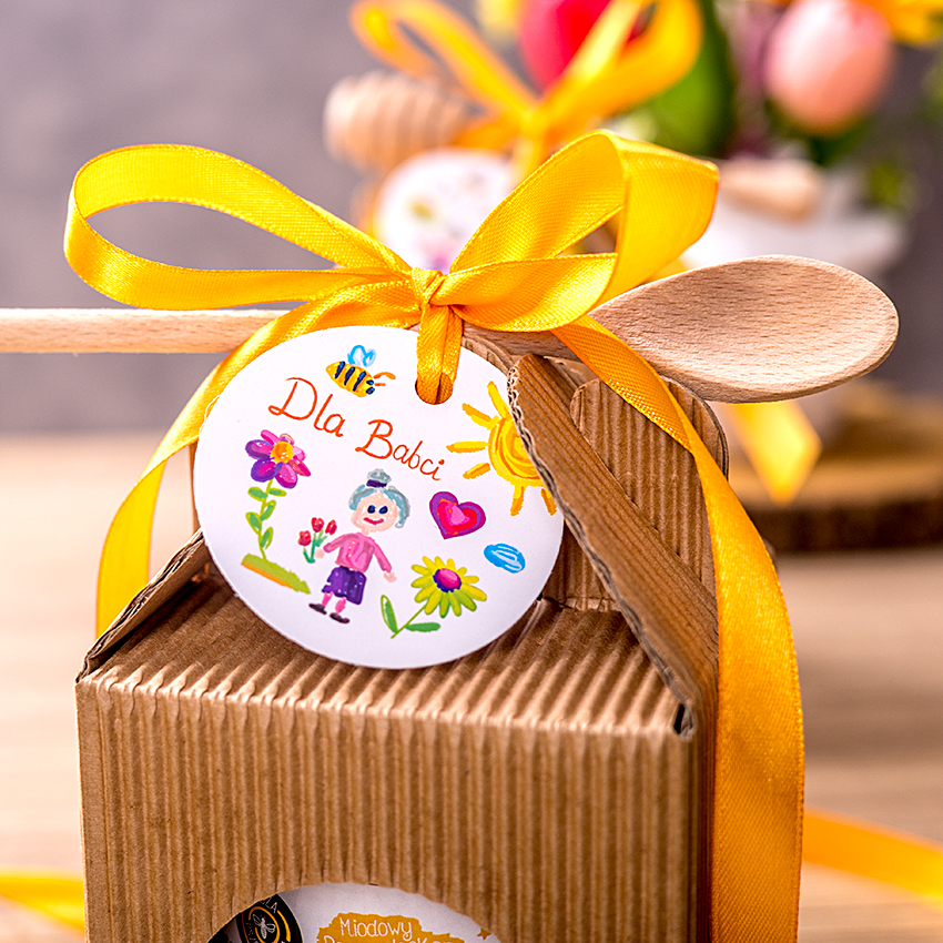 1 miód w kartoniku na Dzień Babci i Dziadka z 1 znakiem zodiaku