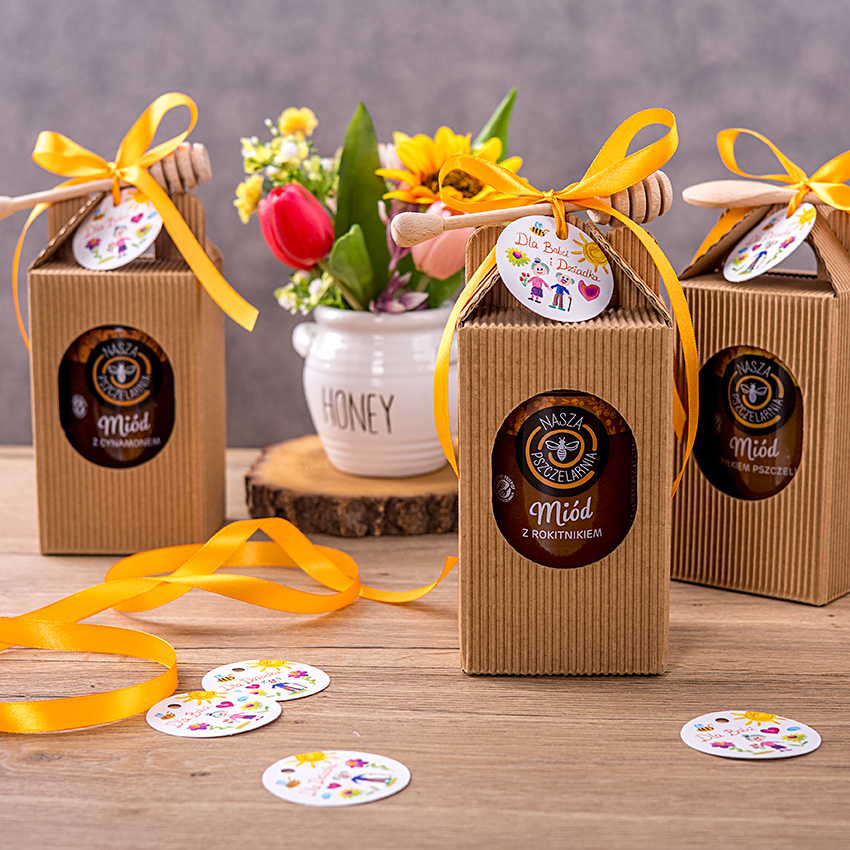 1 duży miód w kartoniku na Dzień Babci i Dziadka