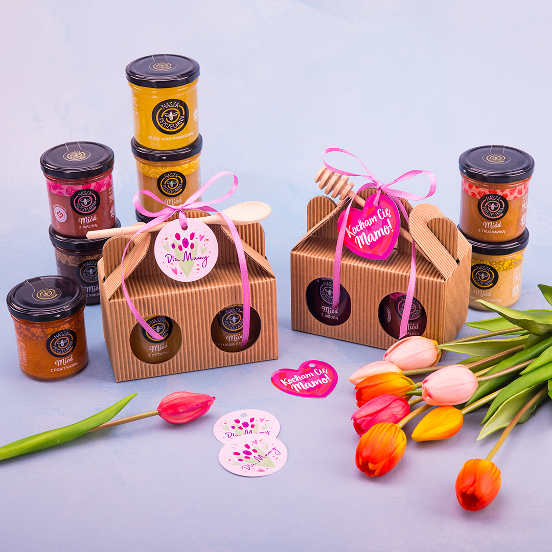 2 miodziki w kartoniku na Dzień Matki