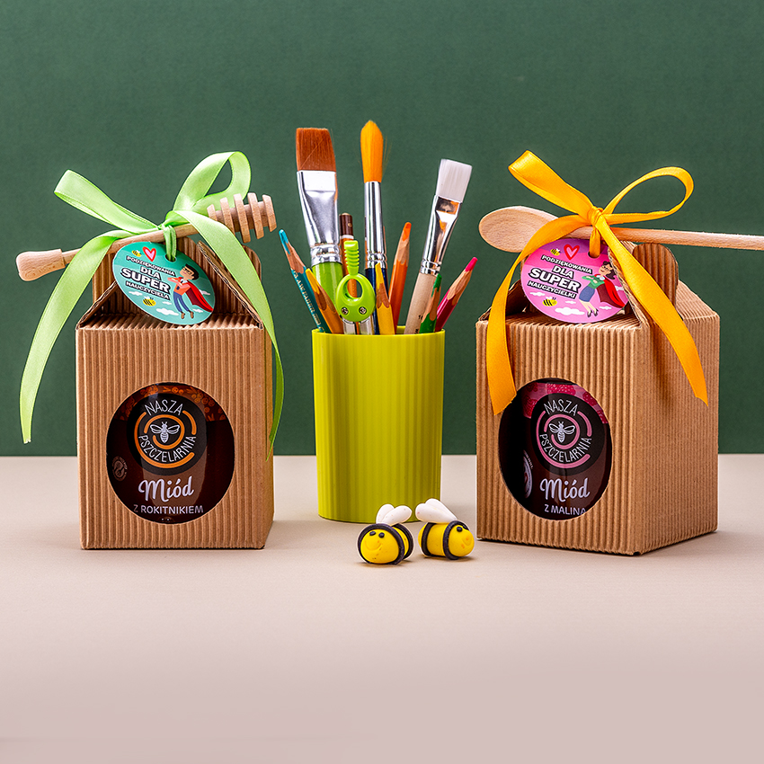 1 miód w kartoniku na Dzień Nauczyciela