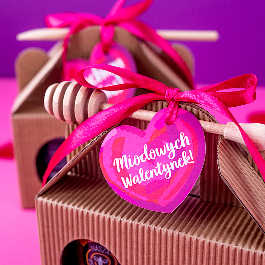2 miodziki w kartoniku na Walentynki