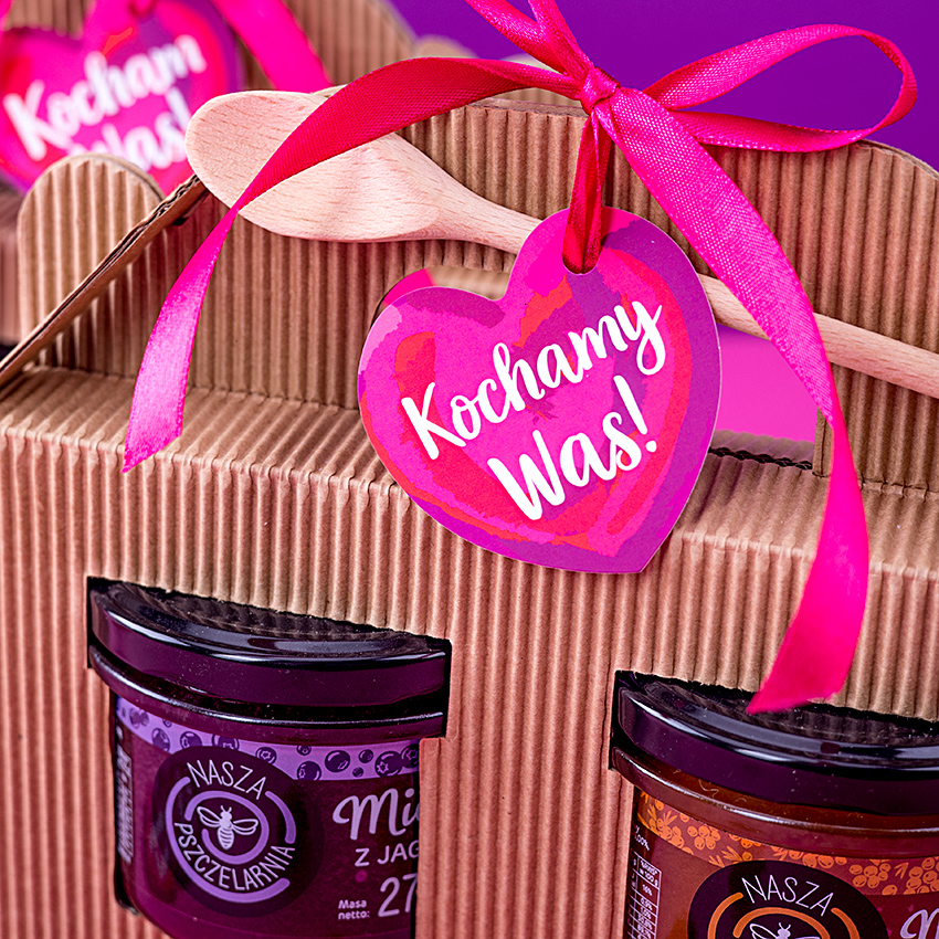 2 miodki w kartoniku na Walentynki