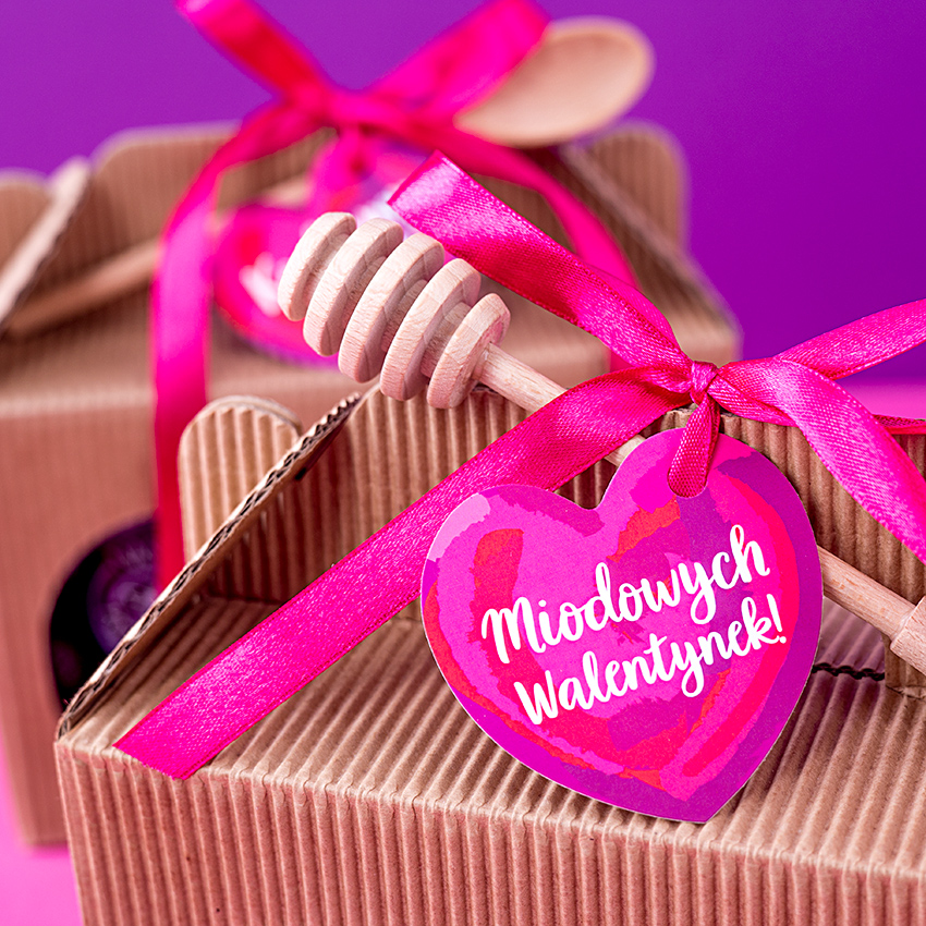 2 miody w kartoniku na na Walentynki
