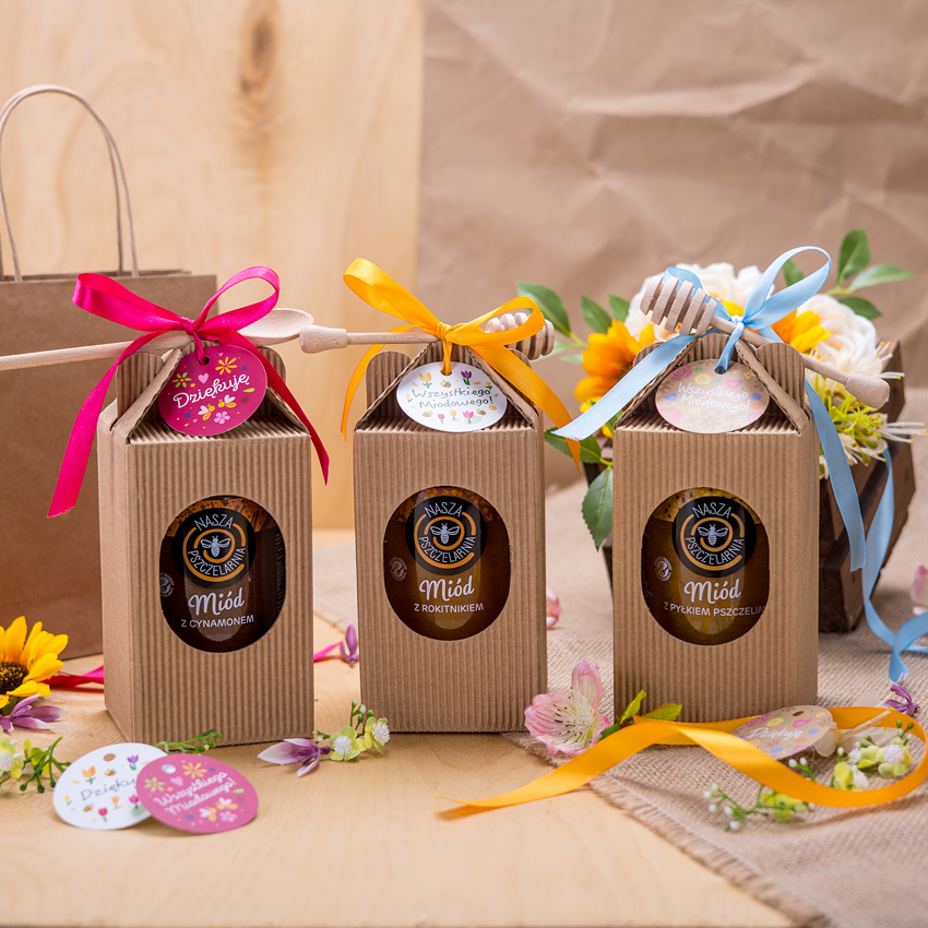 1 duży miód w kartoniku na każdą okazję (3 kolory)