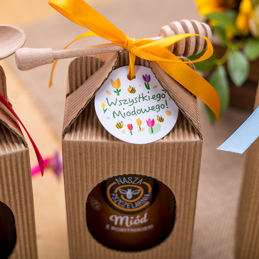 1 duży miód w kartoniku na każdą okazję (3 kolory)