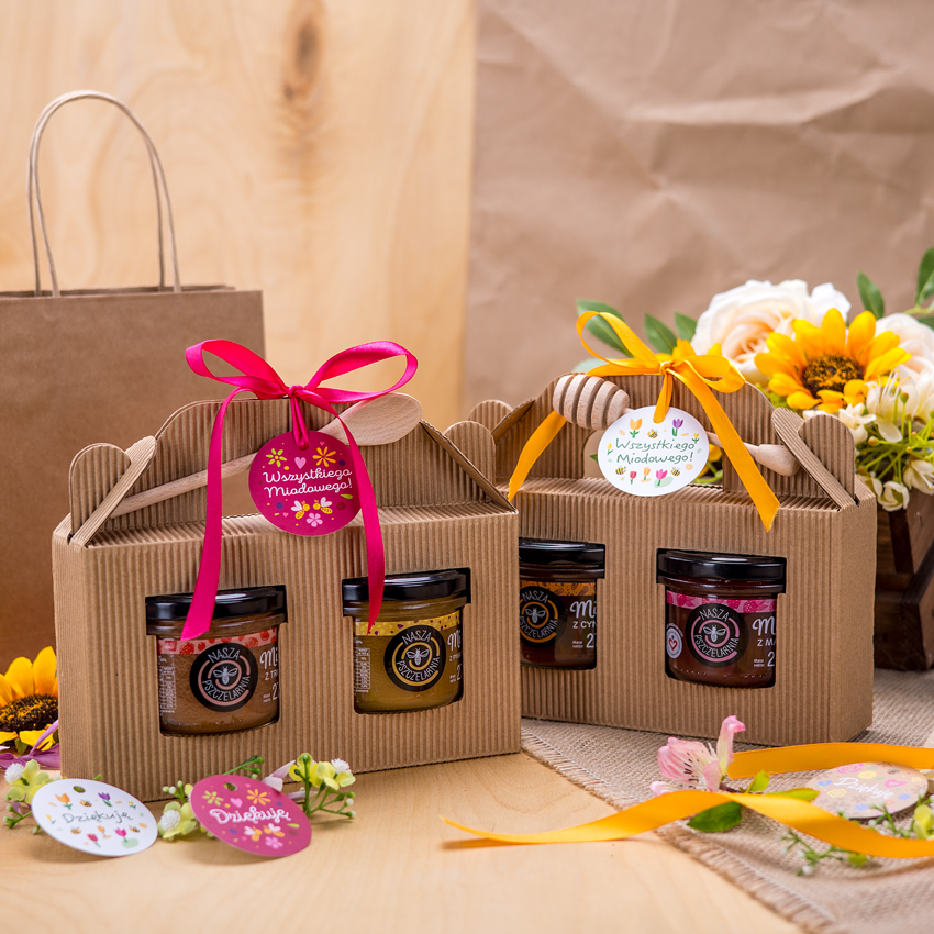 2 miodki w kartoniku na każdą okazję (3 kolory)