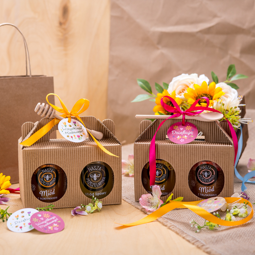 2 miody w kartoniku na każdą okazję (3 kolory)
