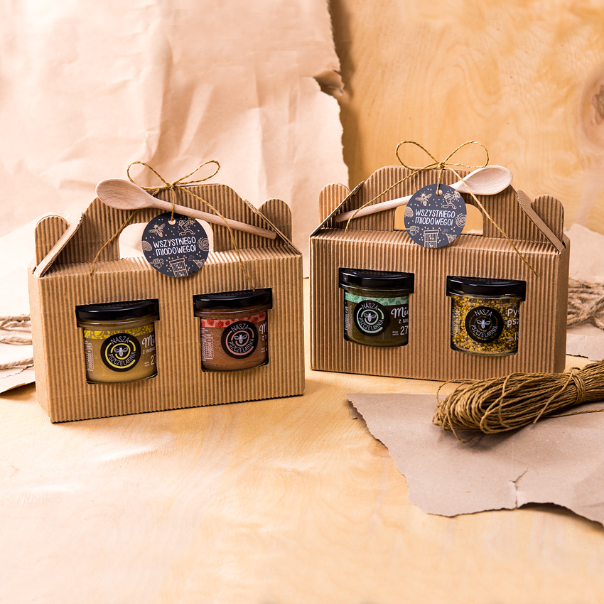 2 miodki w kartoniku na każdą okazję (2 kolory)