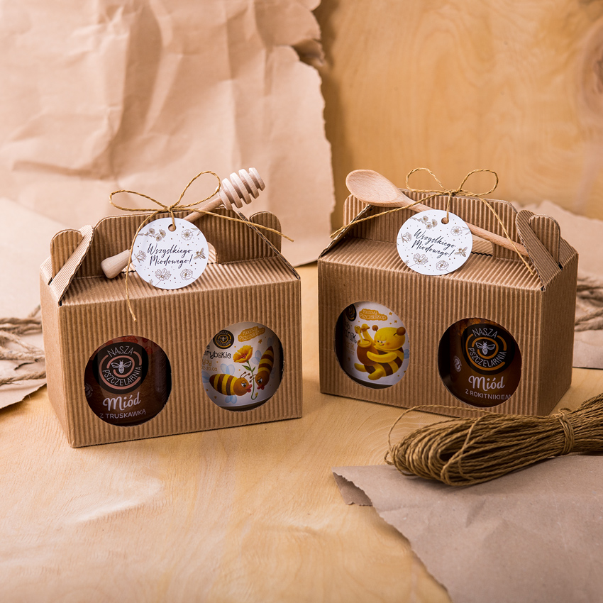 2 miody w kartoniku na każdą okazję z 1 znakiem zodiaku (2 kolory)