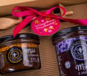 1 duży miód i 2 miodki w pudełku na każdą okazję (3 kolory)
