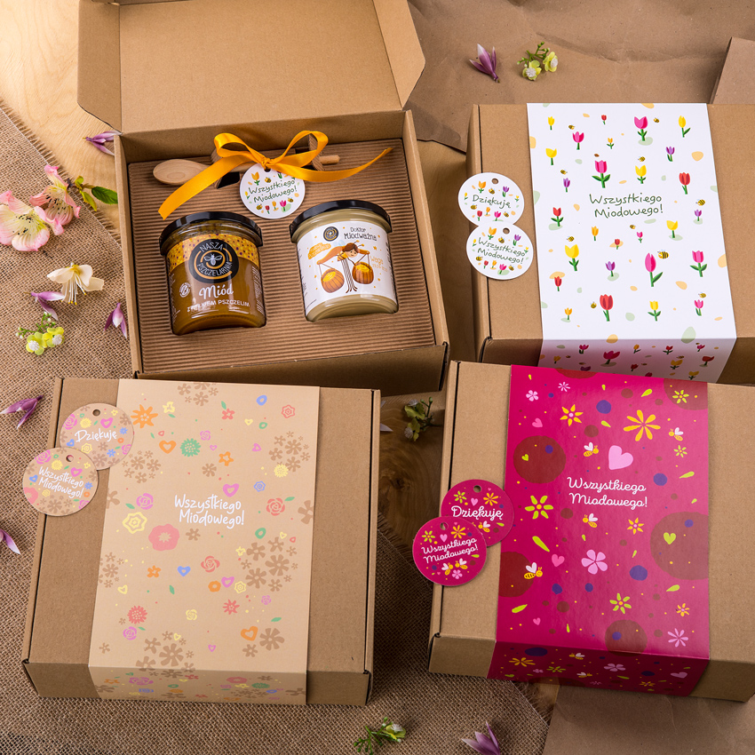 2 miody w pudełku na Dzień Kobiet z 1 znakiem zodiaku