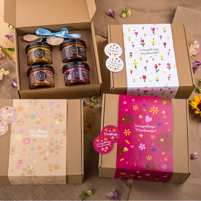 4 miodki w pudełku na Dzień Kobiet