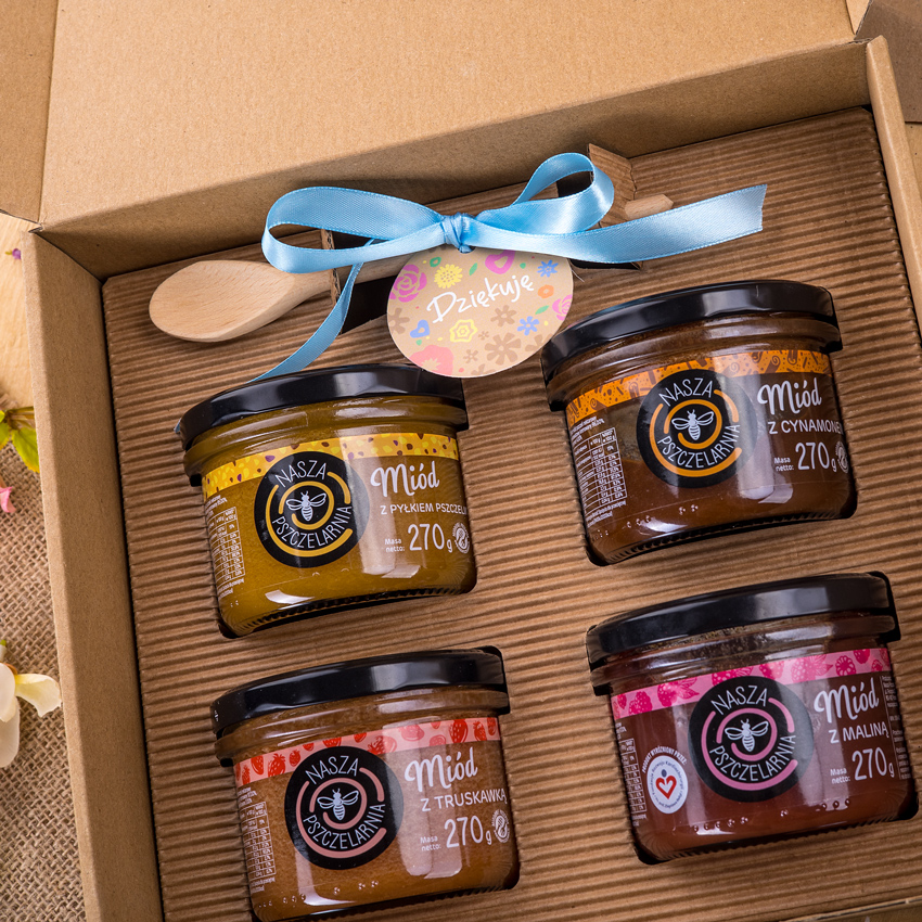 4 miodki w pudełku na Dzień Kobiet