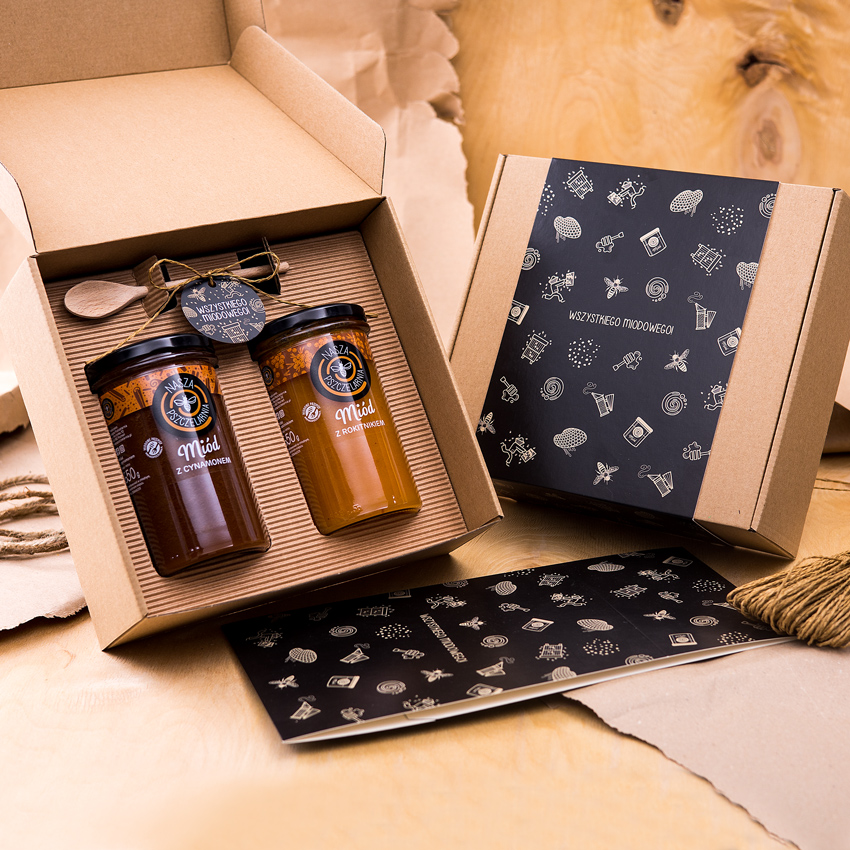 2 duże miody w pudełku na każdą okazję (2 kolory)