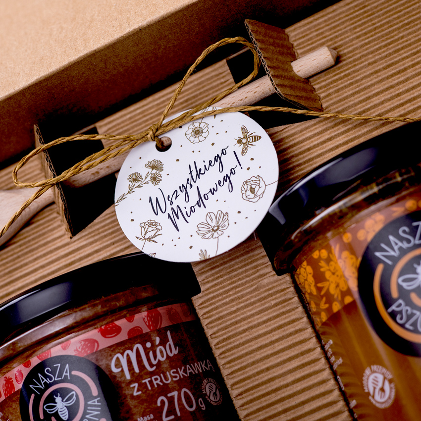 1 duży miód i 2 miodki w pudełku na każdą okazję (2 kolory)