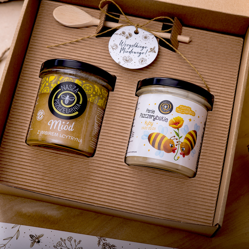 2 miody w pudełku na każdą okazję z 1 znakiem zodiaku (2 kolory)