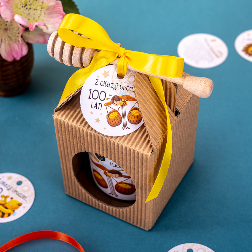 1 miód w kartoniku na urodziny ze znakami zodiaku