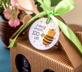 2 miodziki w kartoniku na urodziny ze znakiem zodiaku