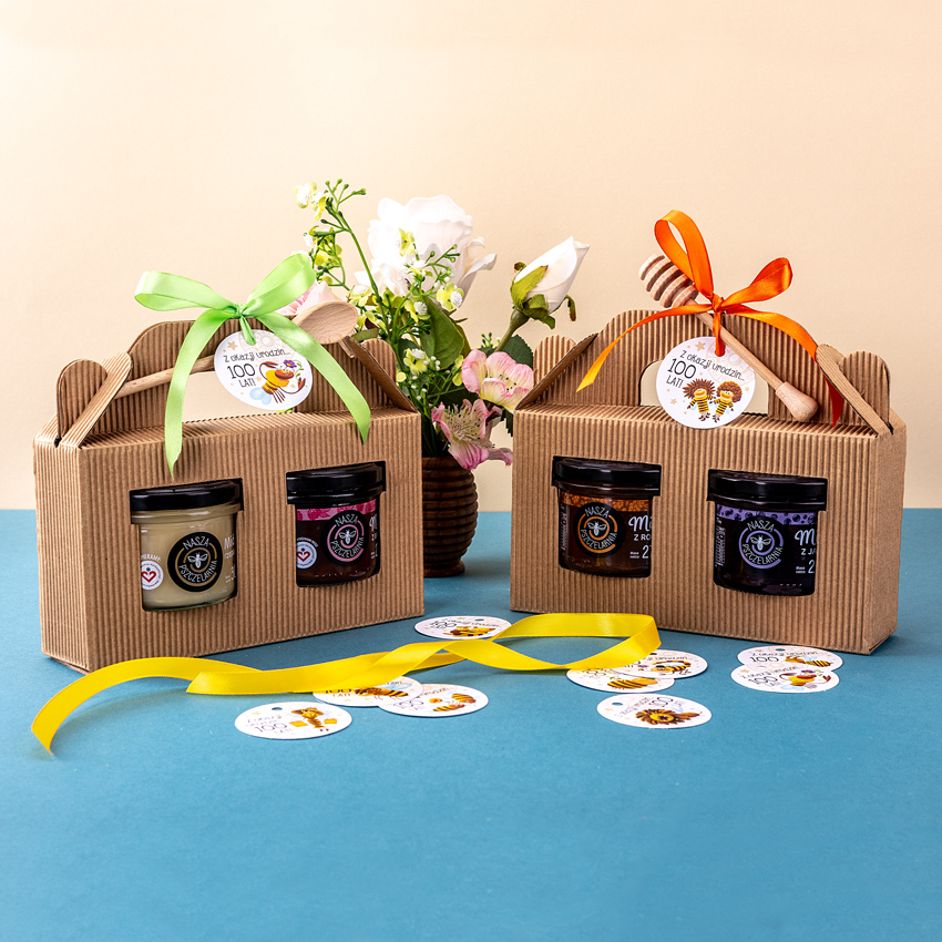 2 miodki w kartoniku na urodziny ze znakiem zodiaku