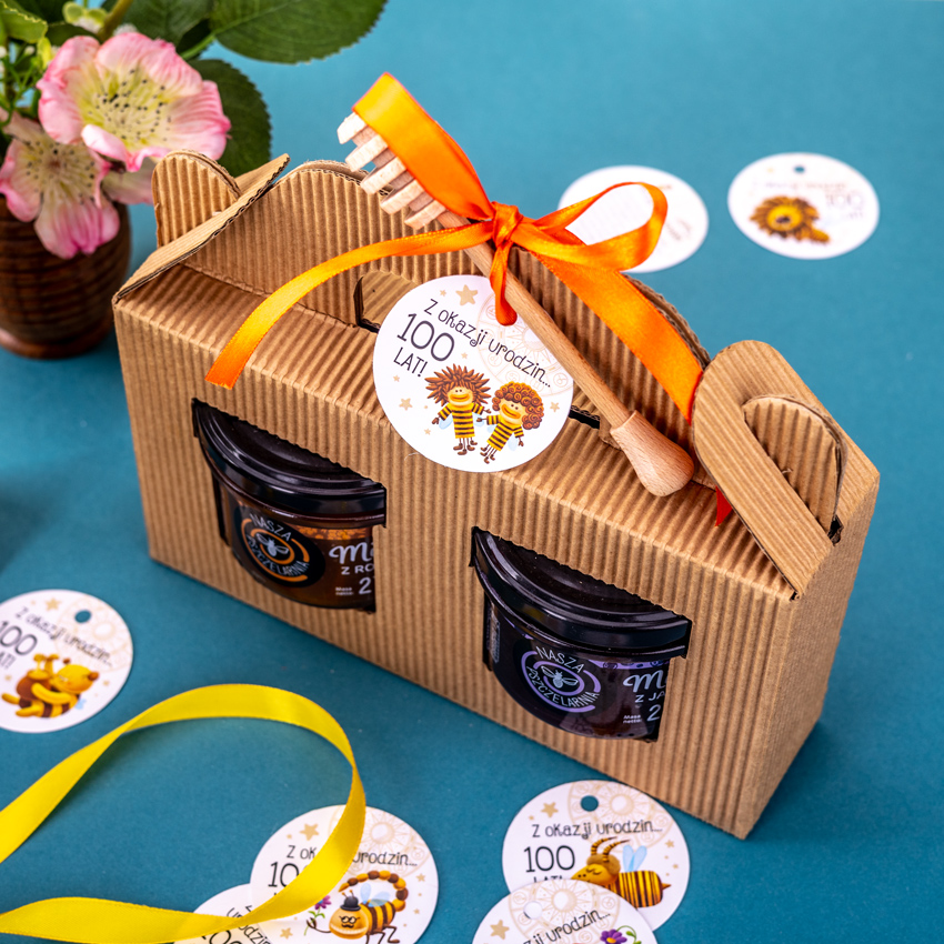 2 miodki w kartoniku na urodziny ze znakiem zodiaku